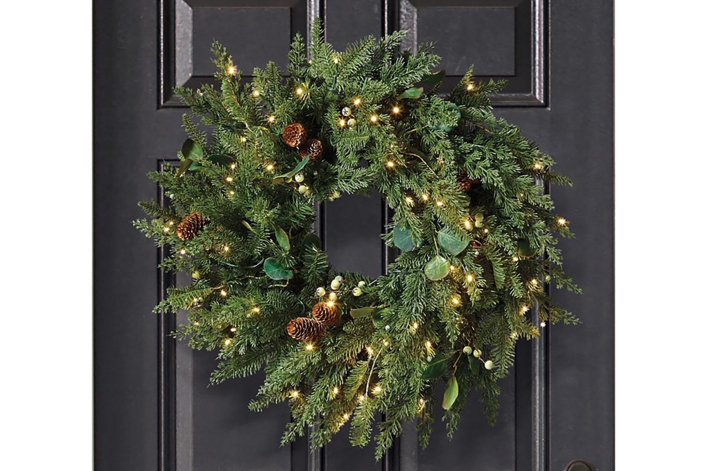 Frontgate Wreath with lights no bow
