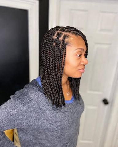 Medium length knotless braids