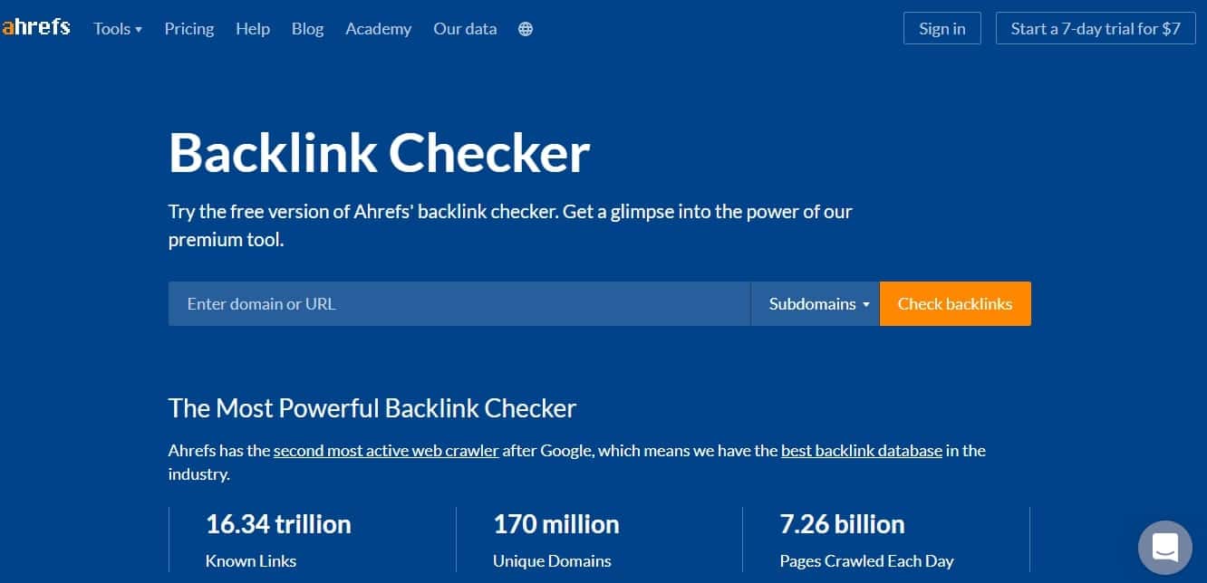 Pháº§n má»m SEO Ahrefs' Backlink Checker