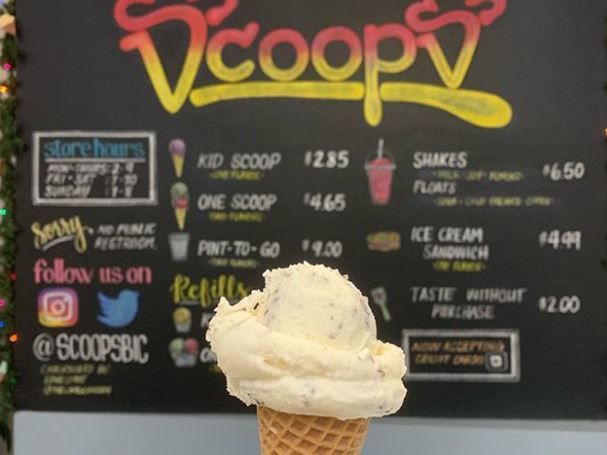 Scoops ice cream